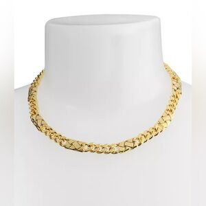 Kurt Geiger Quilted Gold-Tone Chain Necklace